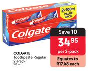 Colgate Toothpaste Regular 2 Pack-100ml