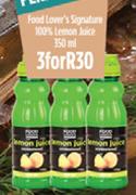 Food Lover's Signature 100% Lemon Juice-3 x 350ml