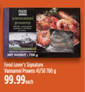 Food Lover's Signature Vannamei Prawns 41/50-700g Each