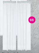 Design Collection 2 Pack Sheer Voile Curtains-Each