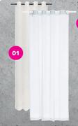 Design Collection Sheer Voile Curtain-140 x 225cm Each