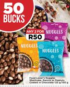 Food Lover's Nuggles Shortcake, Raisins Or Peanuts Coated In Chocolate-For Any 2 x 125g/ 150g