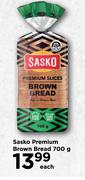 Sasko Premium Brown Bread-700g Each
