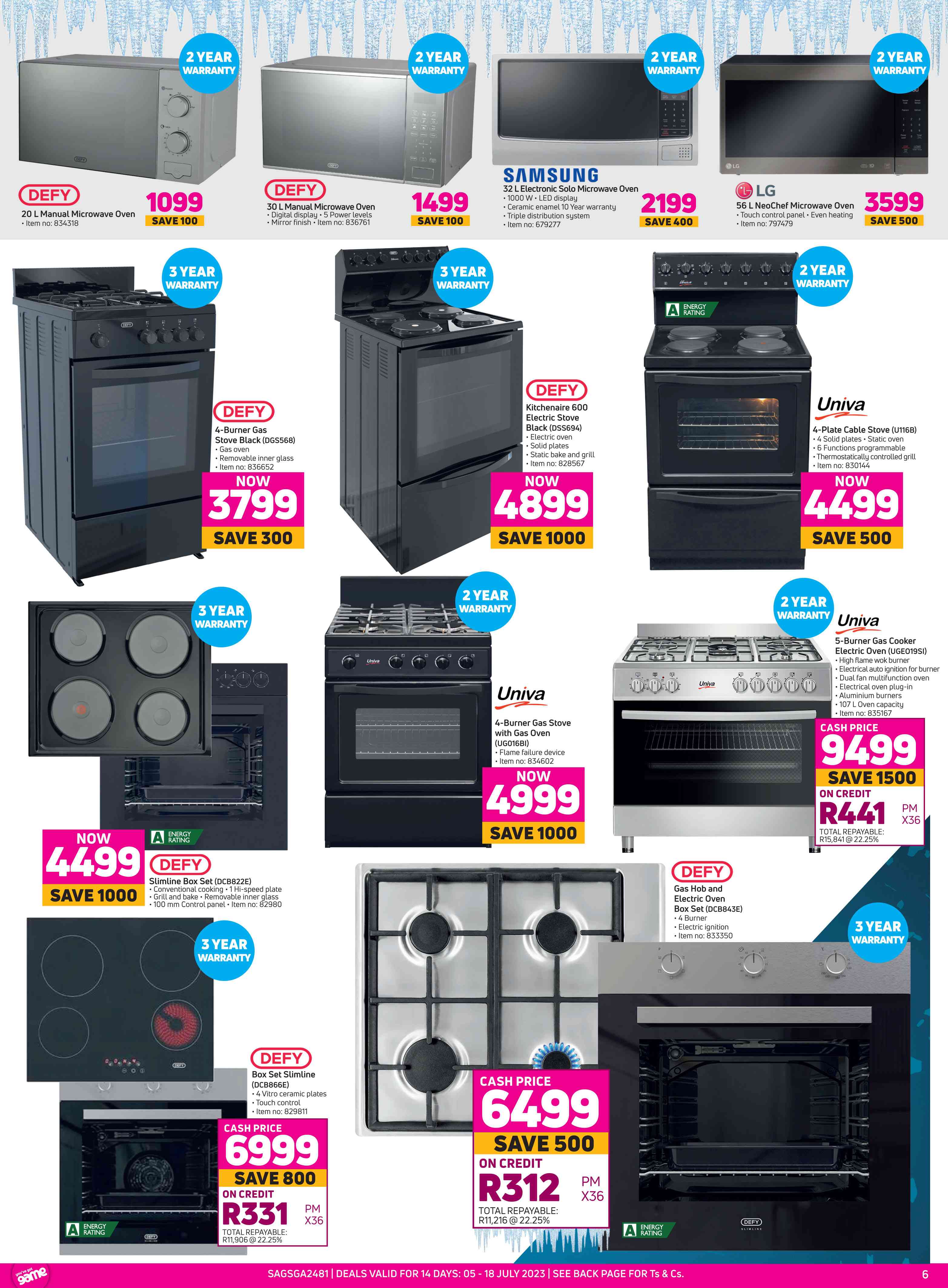 Special Defy Gas Hob & Electric Oven Box Set DCB843E — www.guzzle.co.za