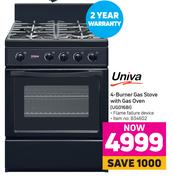 Univa 4 Burner Gas Stove With Gas Oven UG016BI