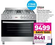 Univa 5 Burner Gas Cooker Electric Oven UGE019SI