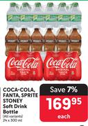 Coca-Cola, Fanta, Sprite Or Stoney Soft Drink Bottle (All Variants)-24 x 300ml