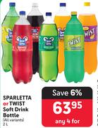 Sparletta Or Twist Soft Drink Bottle (All Variants)-For Any 4 x 2Ltr