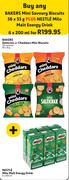 Bakers Mini Savoury Biscuits 36 x 33g Plus Nestle Milo Malt Energy Drink 6 x 200ml-For Both