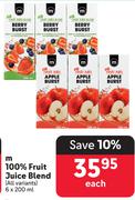 m 100% Fruit Juice Blend (All variants)-6 x 200ml Each