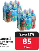 Aquelle Still Spring Water-For 2 x 6x330ml