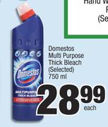 Domestos Multi Purpose Thick Bleach (Selected)-750ml Each