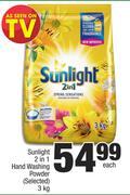 Sunlight 2 In 1 Hand Washing Powder (Selected)-3kg Each