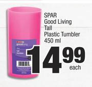 Spar Good Living Tall Plastic Tumbler 450ml-Each