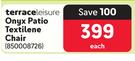 Terrace Leisure Onyx Patio Textilene Chair-Each