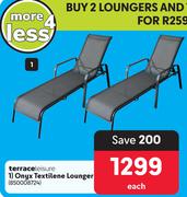 Terrace Leisure Onyx Textilene Lounger-Each