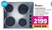 Whirlpool 4 Plate Solid Hob