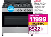 Defy 5 Burner New York Series Gas Cooker