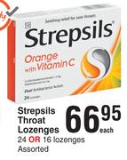 Strepsils Throat Lozenges Assorted-24 Or 16 Lozenges Each