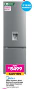 Midea 259Ltr Stainless Steel Bottom Freezer Fridge With Water Dispenser HD-348RN