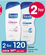 Sanex Shower Gel-2X750ml 