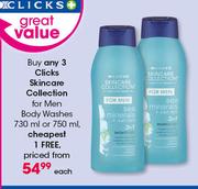 Clicks Skincare Collection For Men Body Washes-730ml Or 750ml Each