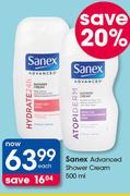 Sanex Advanced Shower Cream-500ml Each