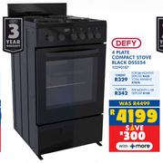 Defy 4 Plate Compact Stove Black DSS554