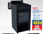 Defy 3 Burner Gas 1Solid Plate Electric Stove DGS578