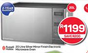 Russell Hobbs 20L Silver Mirror Finish Electronic Microwave Oven
