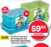 Addis 10 Piece Fresh & Go Food Savers Set Assorted Colours-Each