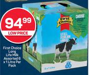 First Choice Long Life Milk Assorted-6 x 1L Per Pack