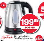 Sunbeam 1.8L Stainless Steel Cordless Kettle