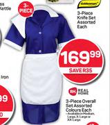 Real Home 3 Piece Overall Set Assorted Colours-Each
