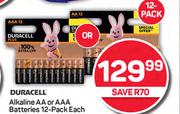 Duracell Alkaline AA Or AAA Batteries 12 Pack-Each