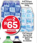 PnP Natural Spring Still Or Sparkling Water-2 x 6 x 500ml