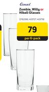 Consol Zombie, Willy Or Hiball Glasses-Per 6 Pack