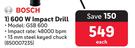 Bosch 600W Impact Drill GSB 600-Each