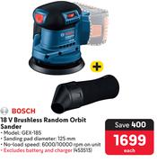 Bosch 18V Brushless Random Orbit Sander GEX-185-Each