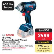 Bosch 18V-400 Brushless Impact Wrench GDS 18V-400-Each