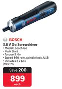 Bosch 3.6V Go Screwdriver-Each