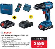 Bosch 18V Brushless Impact Drill Kit GSB-185 Li-Per Kit
