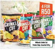 Willards Crinkle Cut Potato Chips Assorted-For 4 x 120g