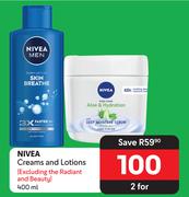 Nivea Creams And Lotions-For 2 x 400ml