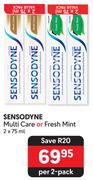 Sensodyne Multi Care or Fresh Mint 2 x 75ml-Per 2 Pack 