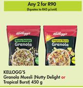 Kellogg's Granola Muesli Nutty Delight Or Tropical Burst-For 2 x 450g