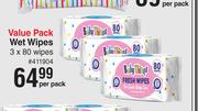 Baby Things Value Pack Wet Wipes 3 x 80 Wipes-Per Pack