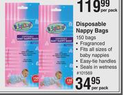 Baby Things Disposable Nappy Bags 150 Bags-Per Pack