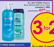 Clicks Hygiene Body Washes-500ml Or 1Ltr Each