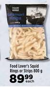 Food Lover's Squid Rings Or Strips-800g Each